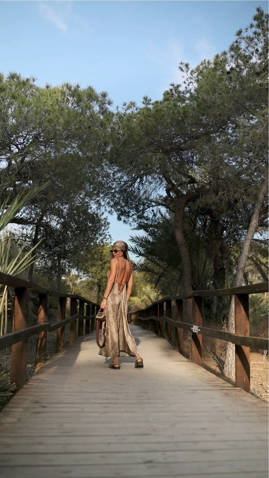 Leopard Print Maxi Summer Dress with Open Back