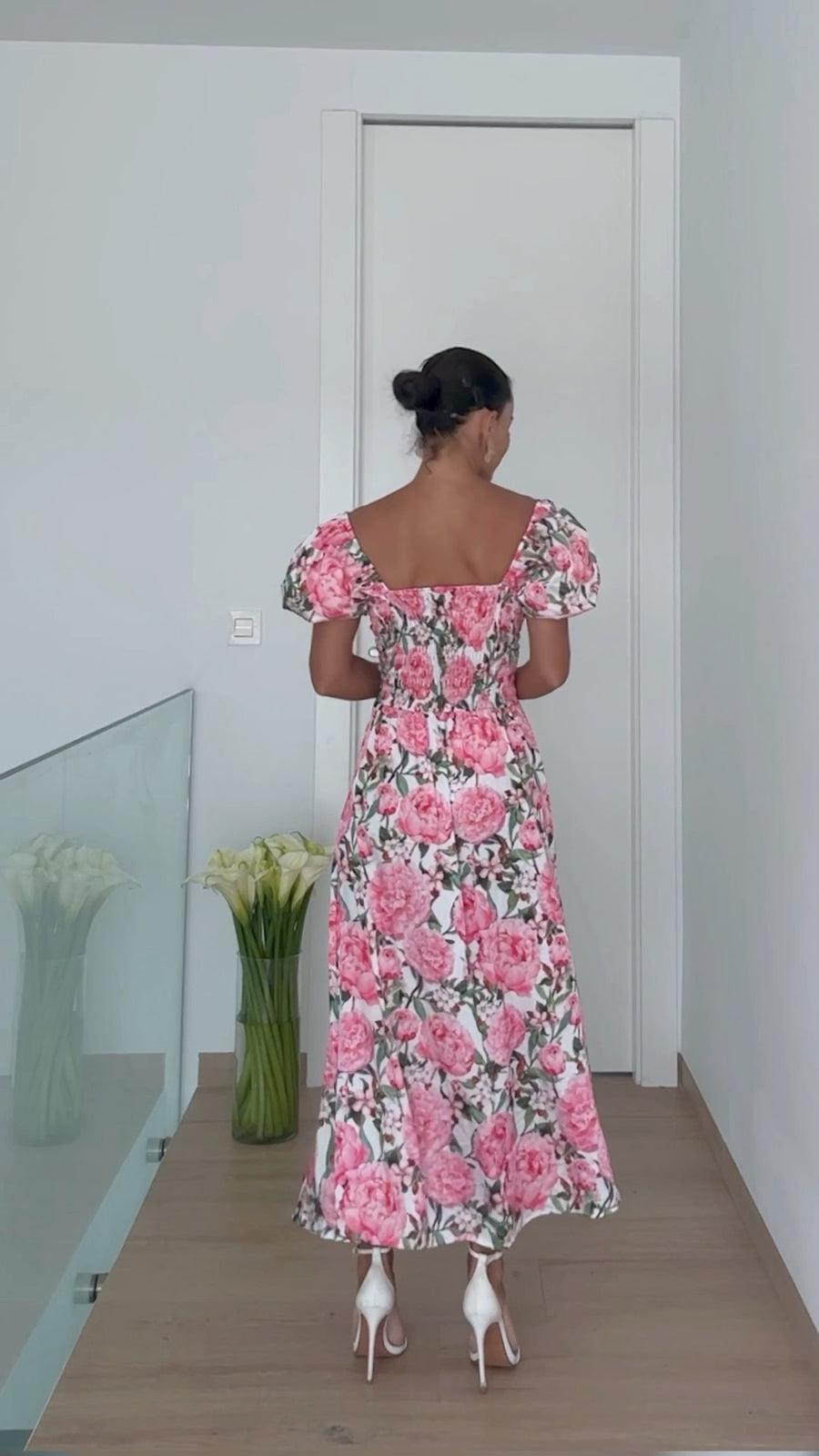 Floral MIDI Dress with Slit