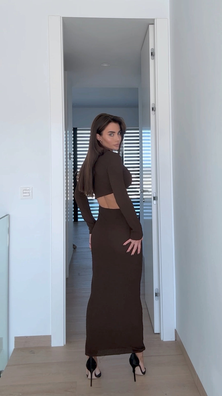 Knitted MIDI Dress with long Sleeves