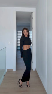 Knitted MIDI Dress with long Sleeves