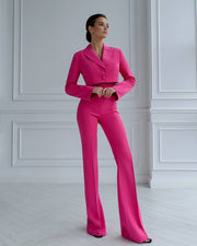 Cropped Blazer Suit with Trousers
