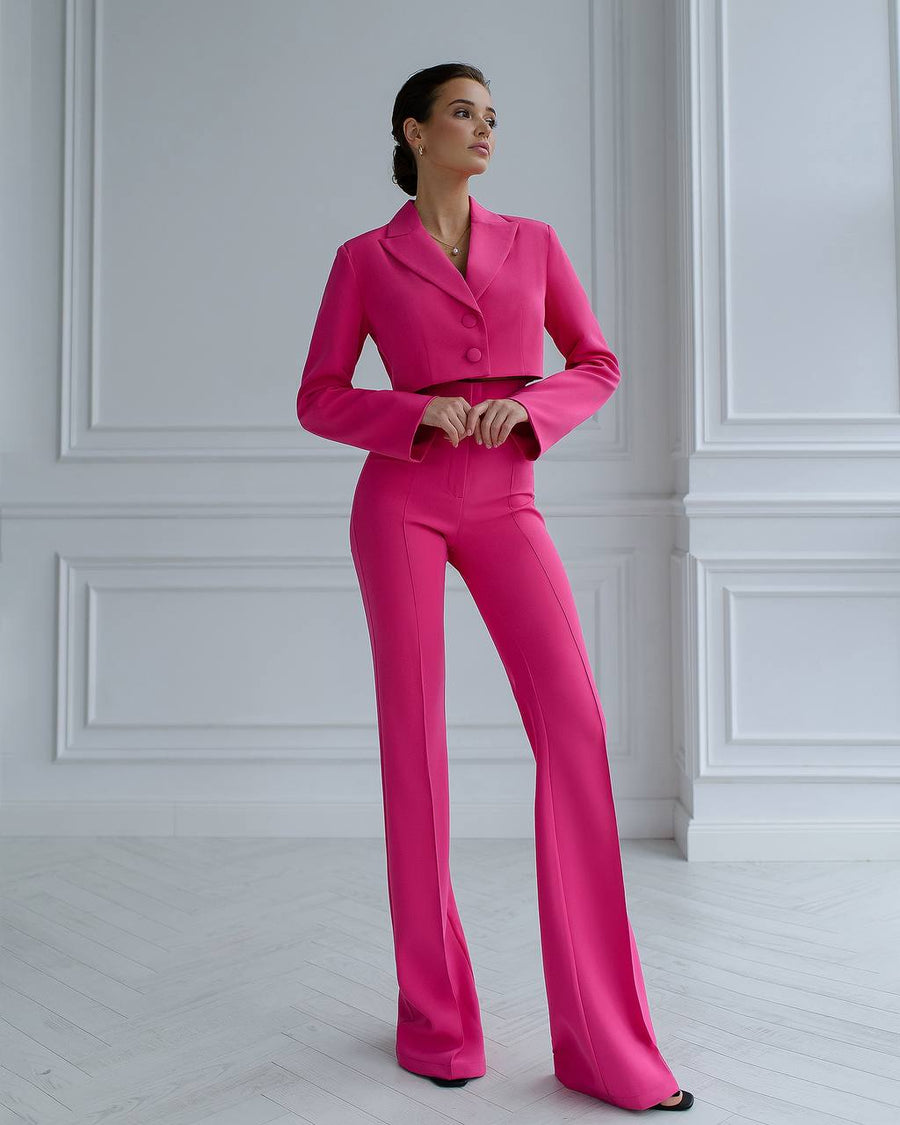 Cropped Blazer Suit with Trousers