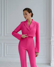 Cropped Blazer Suit with Trousers