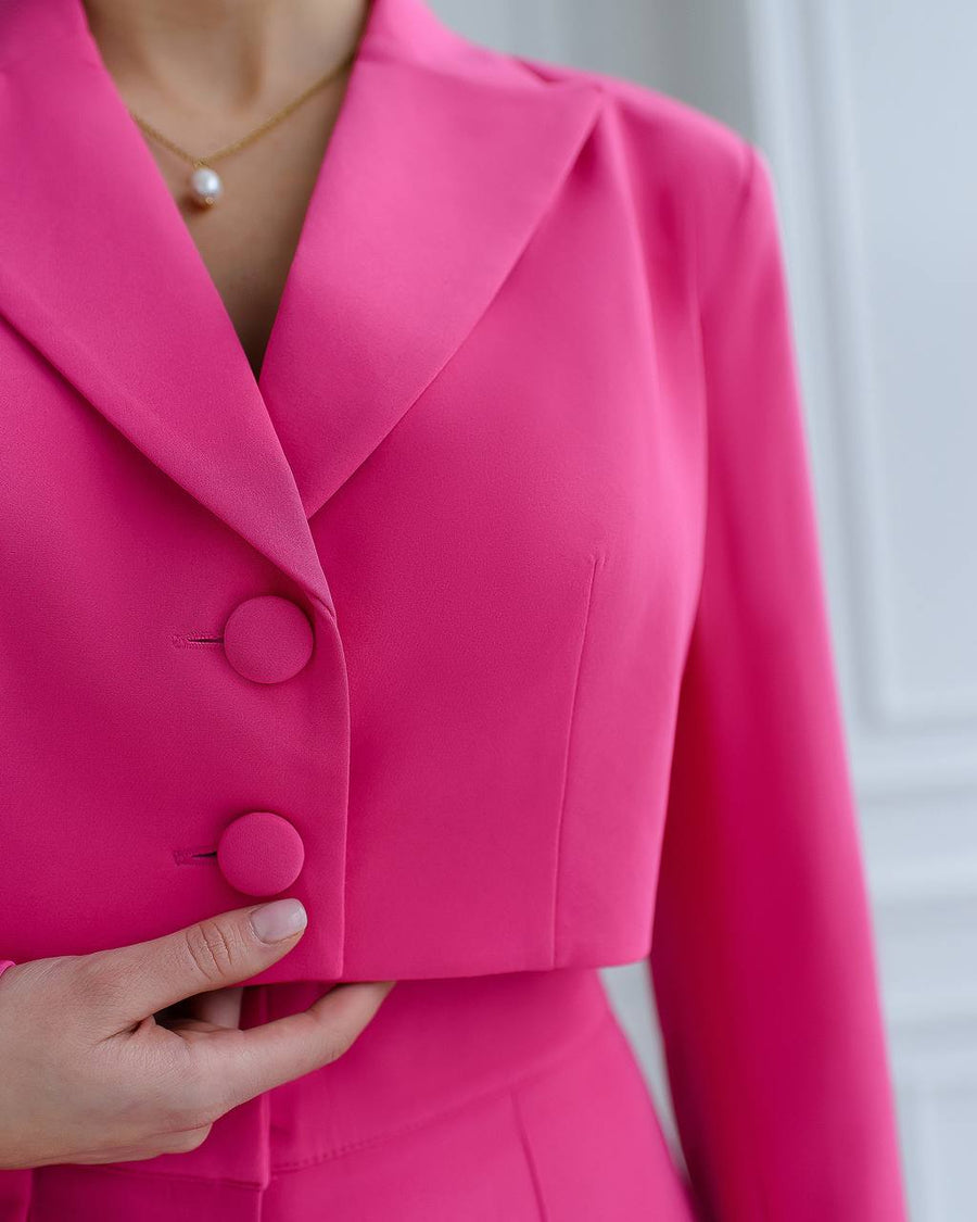 Cropped Blazer Suit with Trousers
