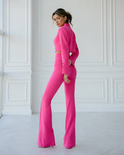 Cropped Blazer Suit with Trousers