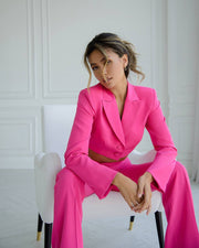 Cropped Blazer Suit with Trousers