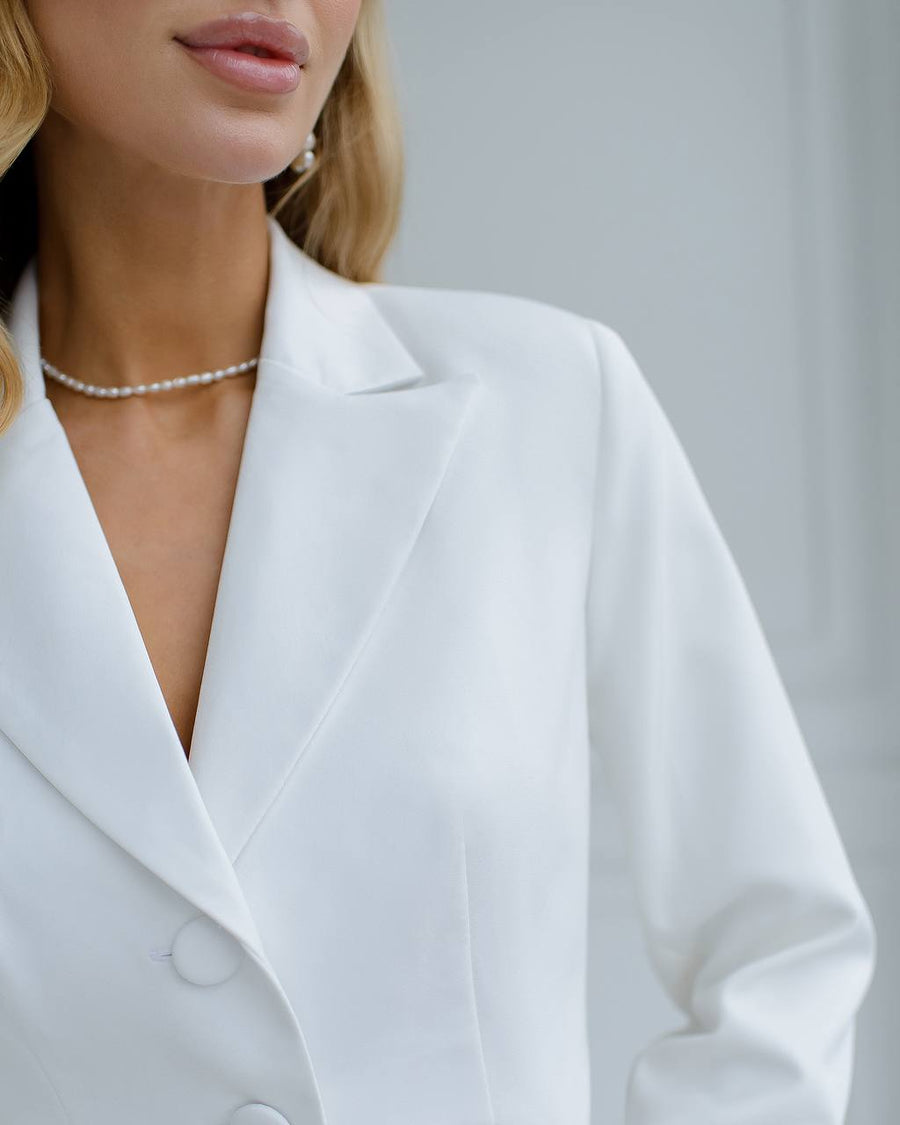 Cropped Blazer Suit with Trousers