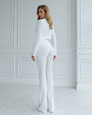 Cropped Blazer Suit with Trousers