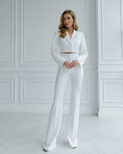 Cropped Blazer Suit with Trousers