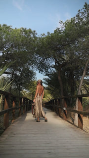 Leopard Print Maxi Summer Dress with Open Back