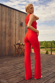 Rote Hose mit hoher Taille