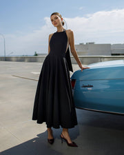 Elegant Halterneck Midi Dress