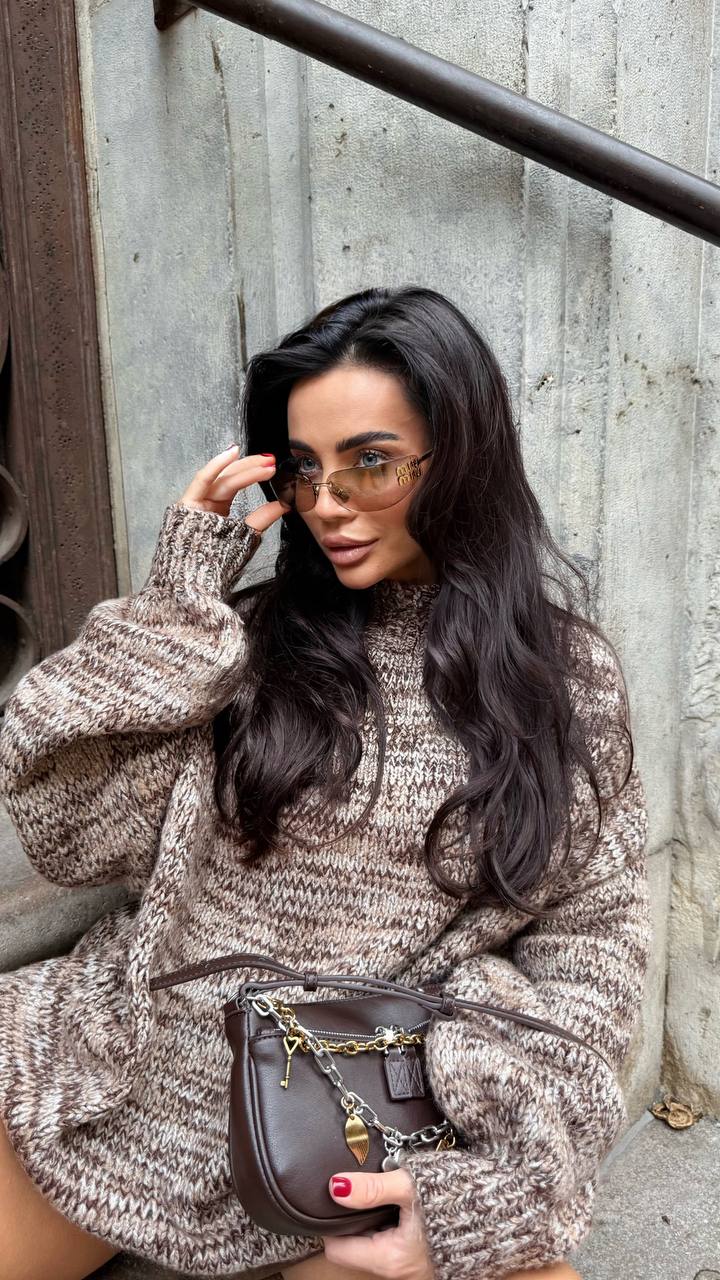 Chunky Mélange Knit Sweater