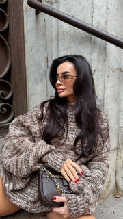 Chunky Mélange Knit Sweater