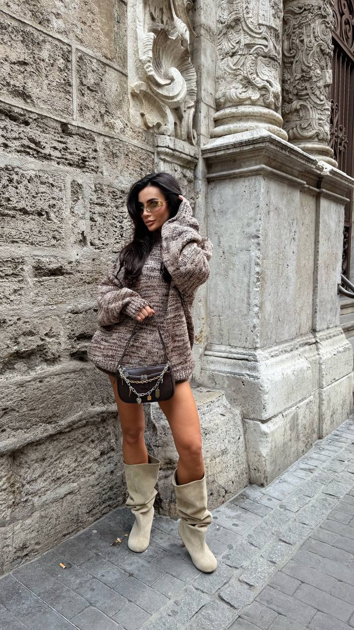 Chunky Mélange Knit Sweater