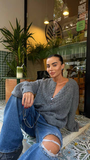 Relaxed Fit Cable-Knit Sweater