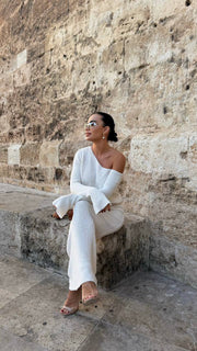 Open Shoulder Knitted Maxi Dress