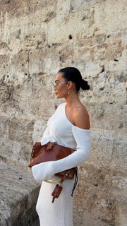Open Shoulder Knitted Maxi Dress