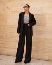 Suit Set with Jacket and  Wide Pants
