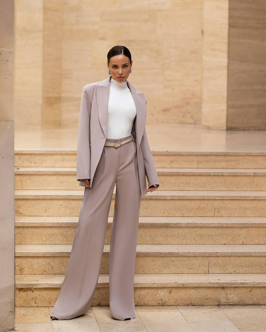 Suit Set with Jacket and  Wide Pants
