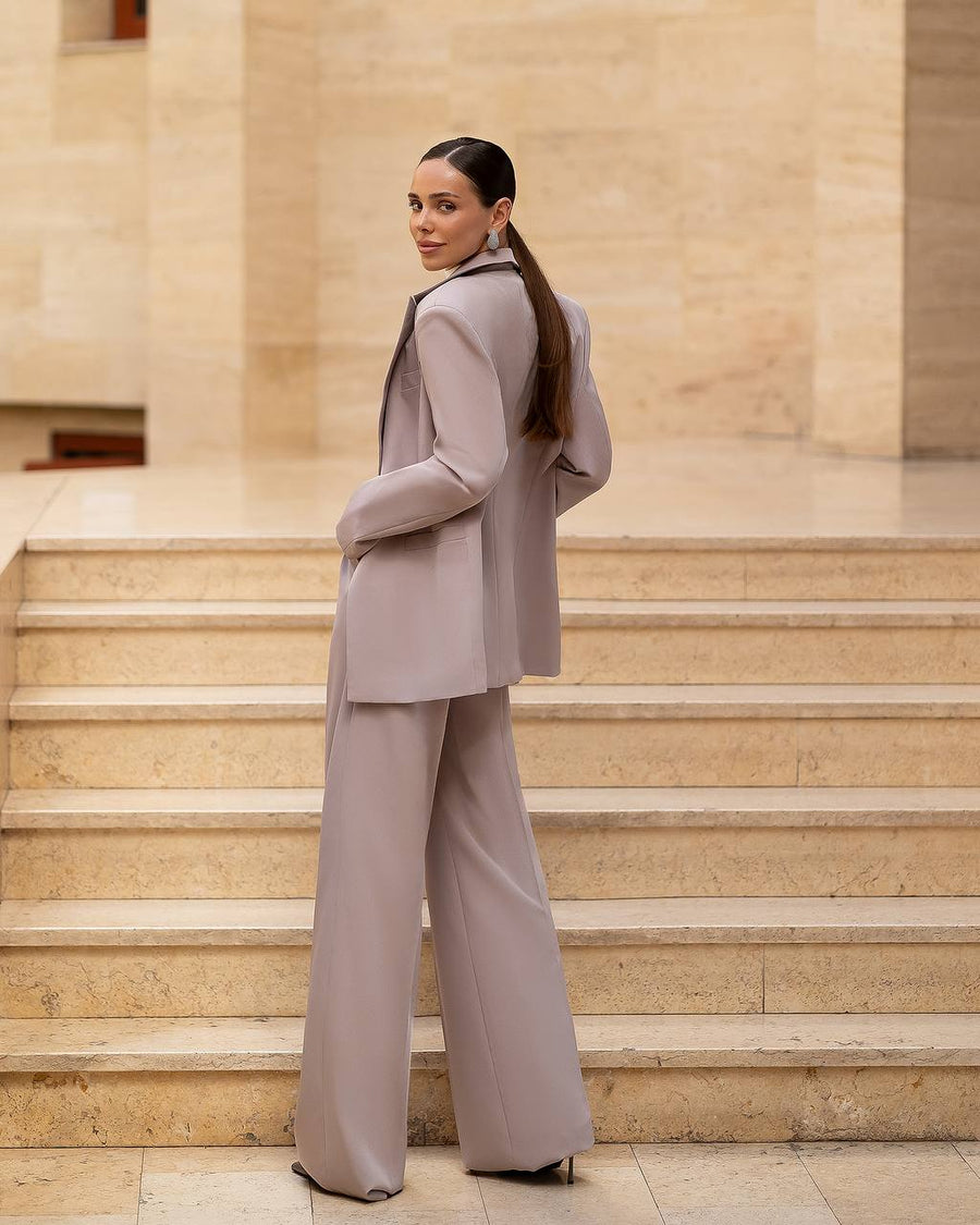 Suit Set with Jacket and  Wide Pants