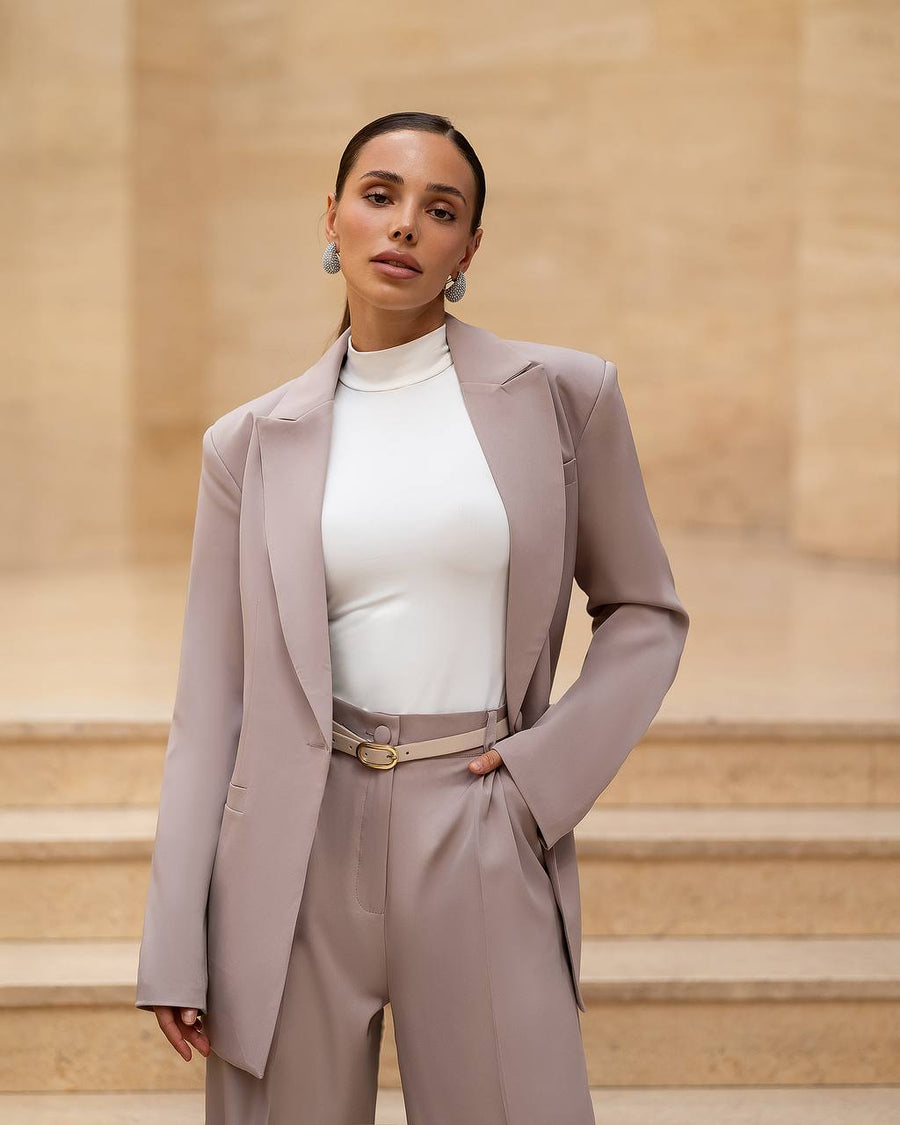 Suit Set with Jacket and  Wide Pants