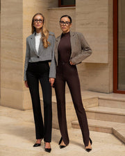 Cropped Houndstooth Blazer