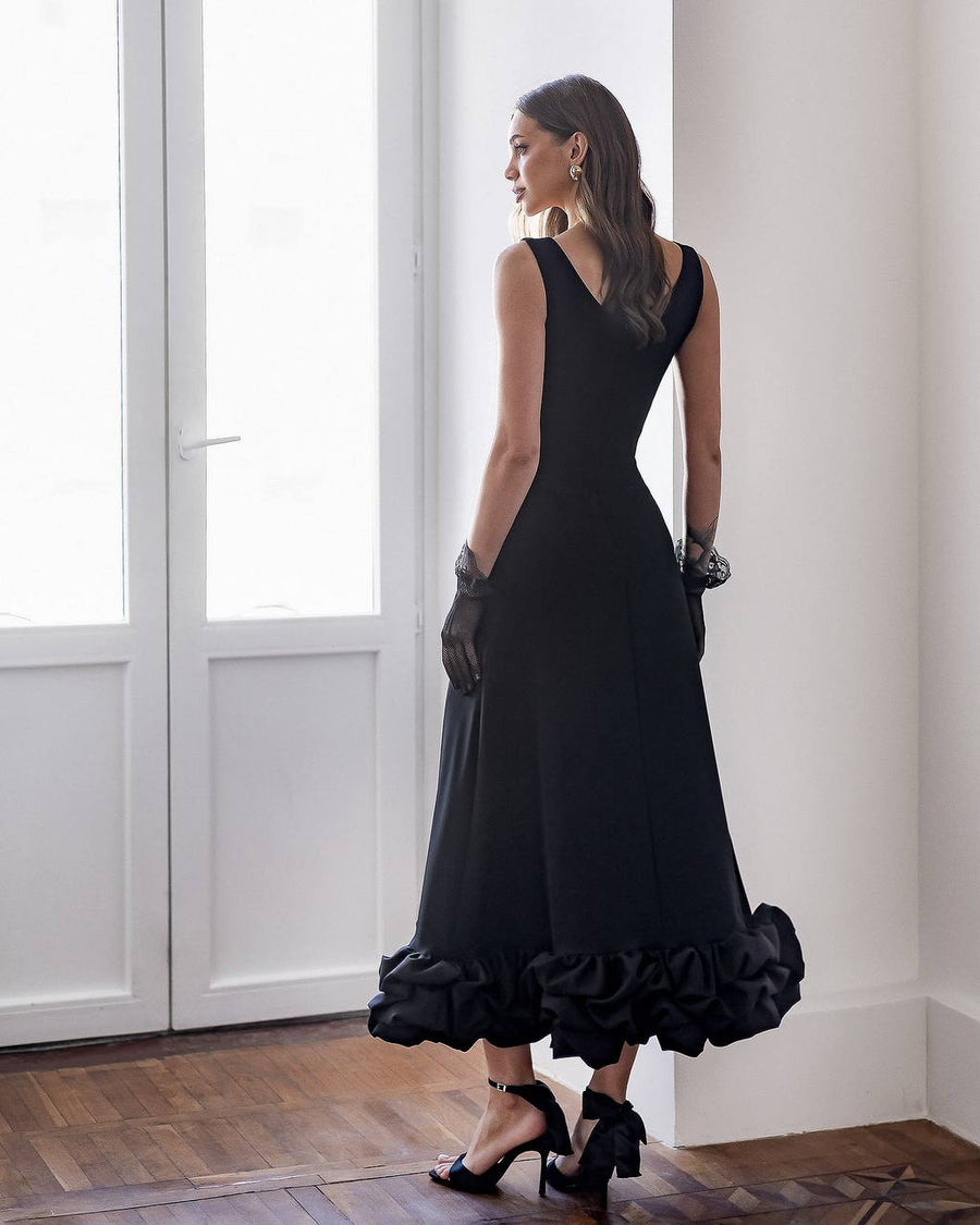 Grace Ruffle Hem Midi Dress