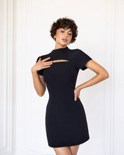 Modern Elegance Cut-Out Mini Dress