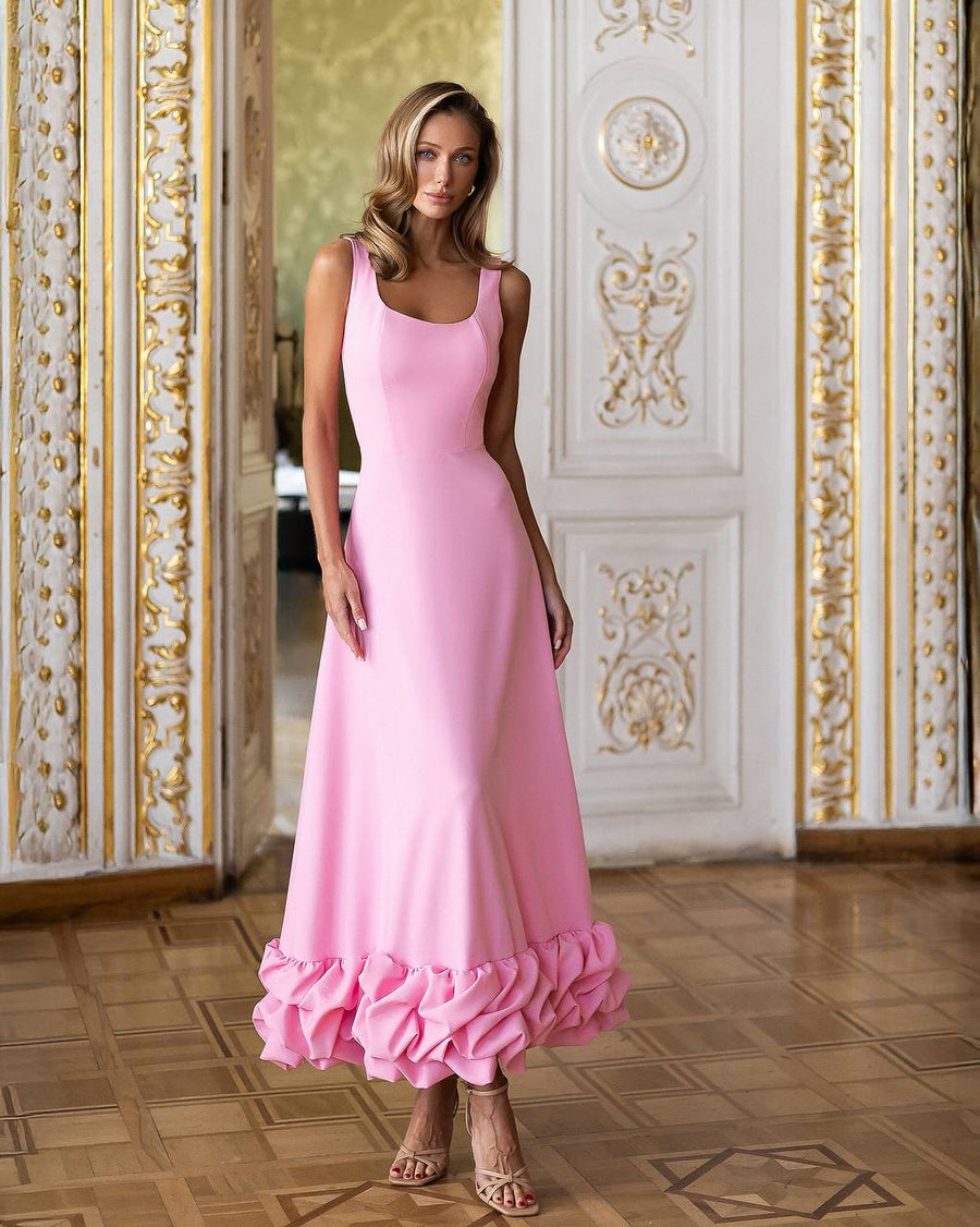 Grace Ruffle Hem Midi Dress