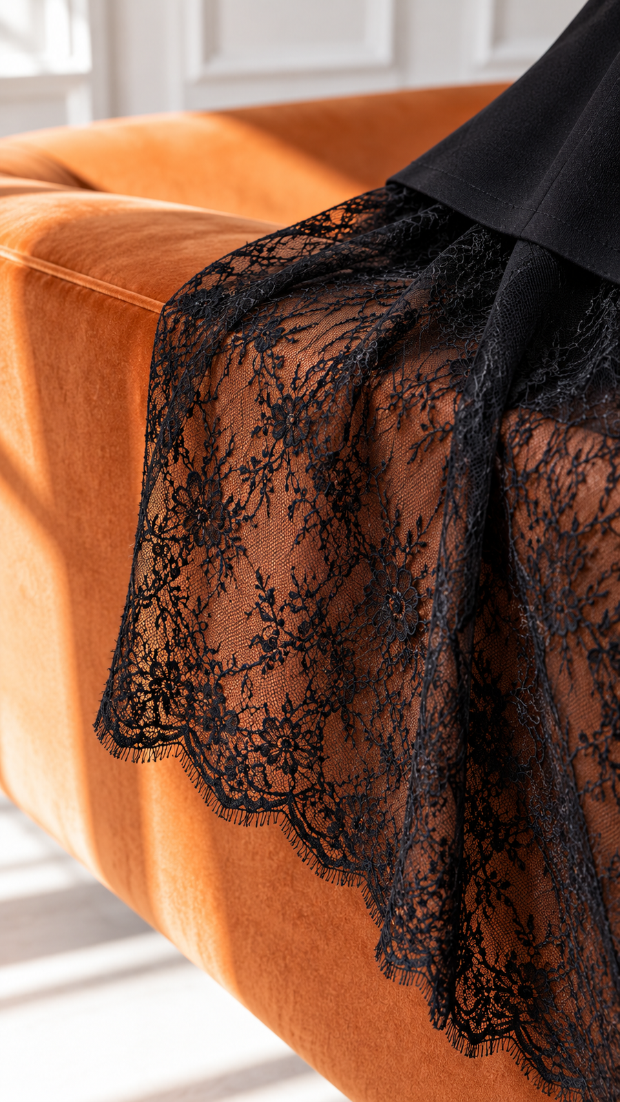 Three pieces Black Dress with Shorts and Lace Skirt