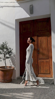 Cotton Knitted Summer Maxi Dress