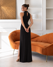 Maxikleid mit schwarzem Schlitz