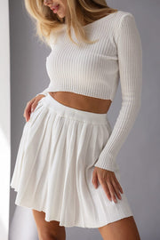 Knitted Cropped Top with Long Sleeves