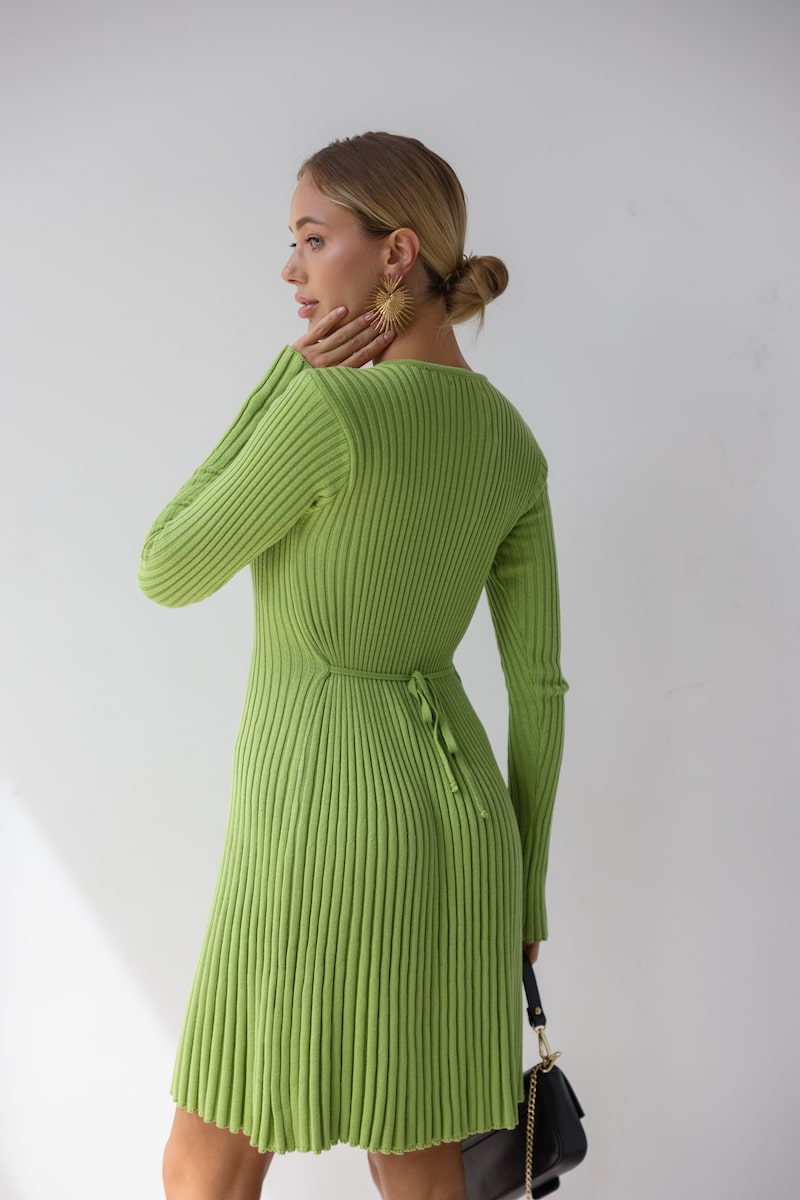 Knitted Dress with Long Sleeves