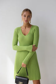 Knitted Dress with Long Sleeves