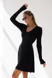 Knitted Dress with Long Sleeves