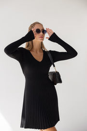 Knitted Dress with Long Sleeves