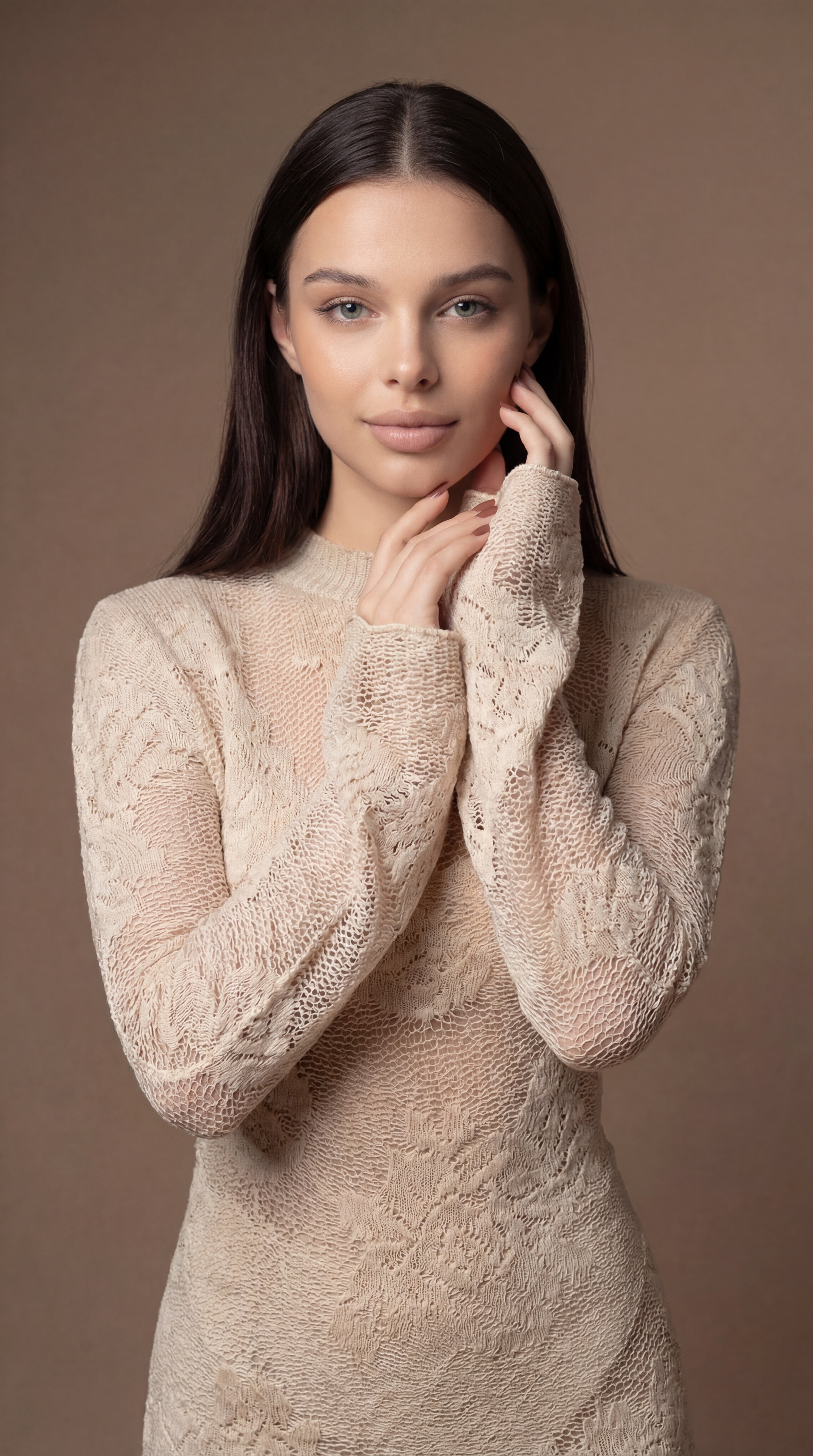 Knitted Maxi Dress with Matching Bra & Briefs Set