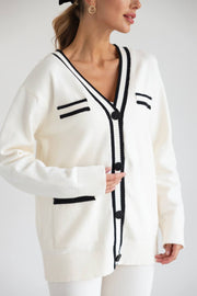 Oversized knitted cardigan with buttons