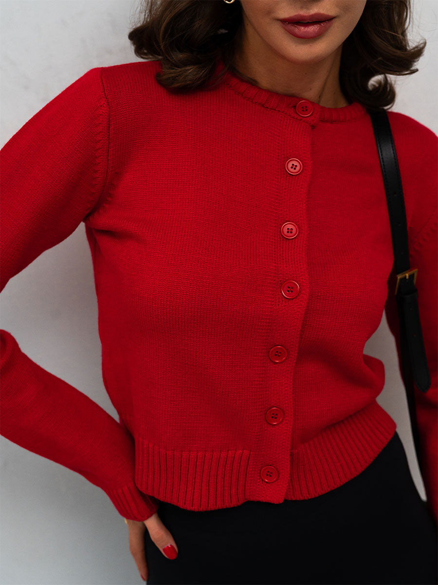 Short Red Cardigan