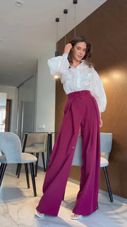 Burgundy Palazzo Trousers