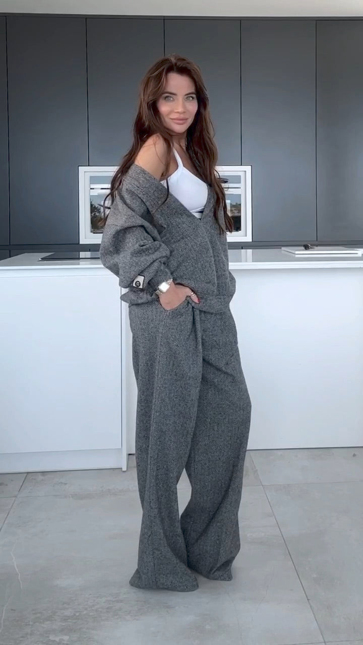 Three-Piece Oversized Tweed Set