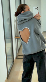 Heart Open-Back Hoodie