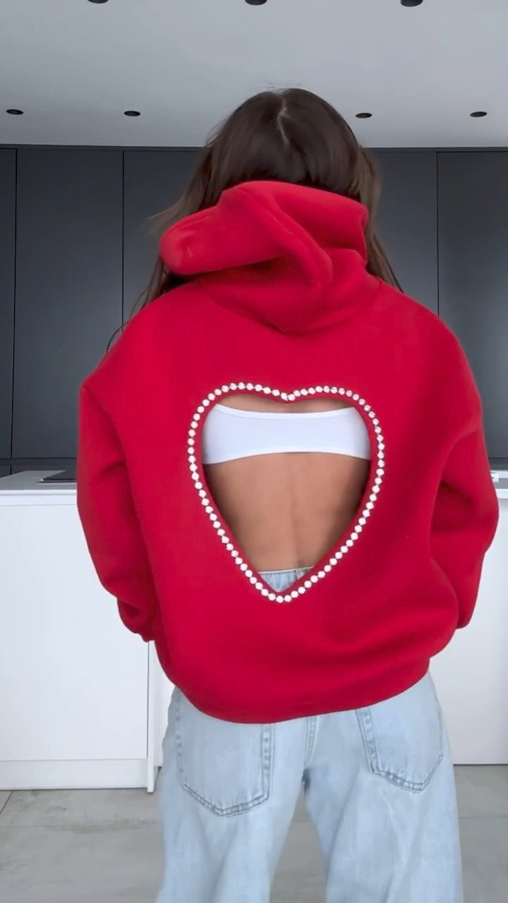 Heart Open-Back Hoodie