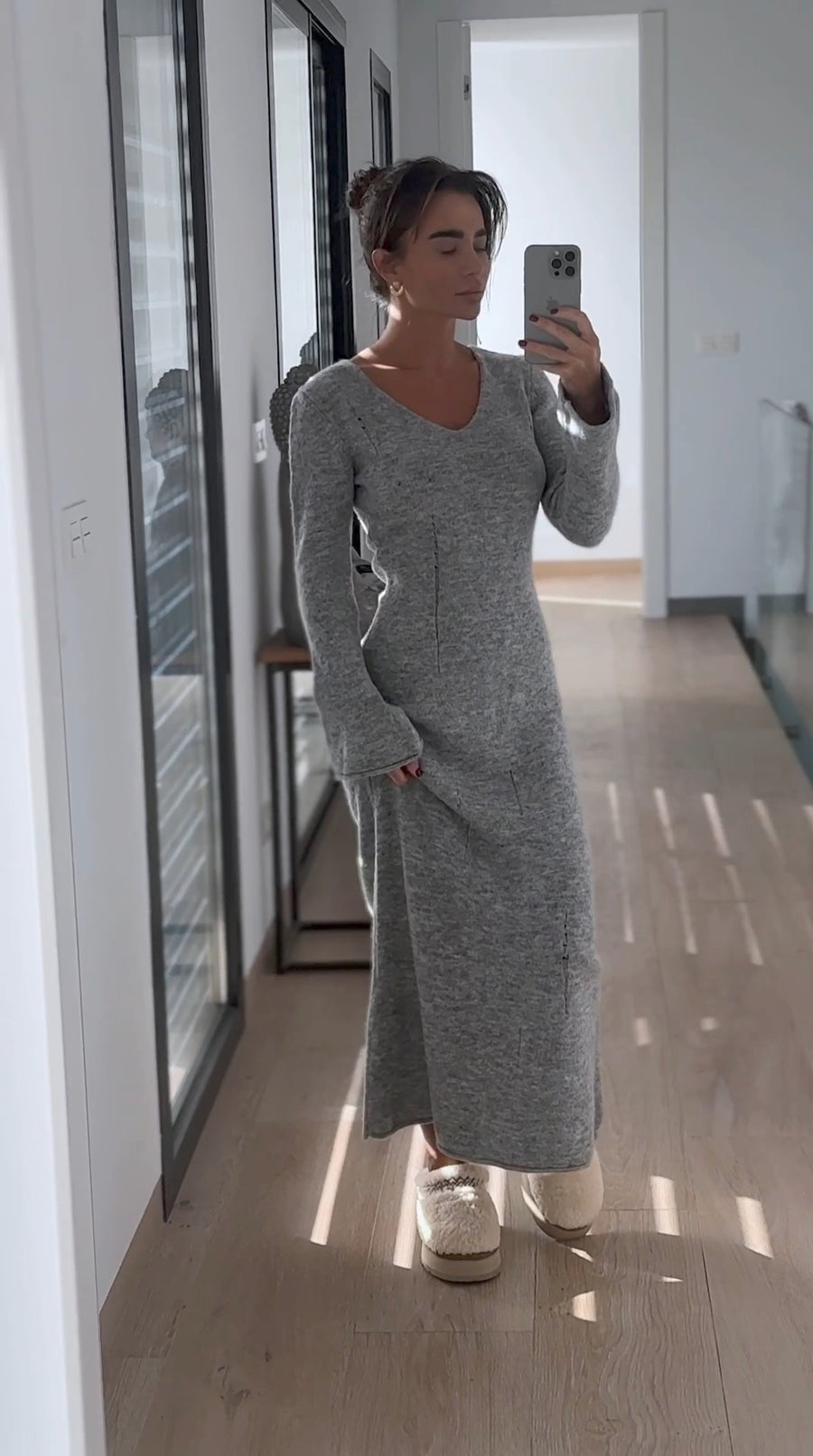 Gray Cozy Elegance Knit Dress