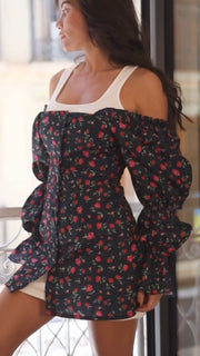 Enchanting Blossom Off-Shoulder Dress