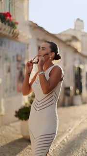 Knitted Boho style Maxi Dress