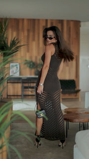 Knitted Boho style Maxi Dress