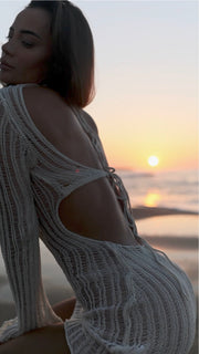 Cotton Knitted Beach Mini Dress